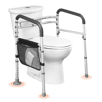 Toilet Safety Rail, Adjustable Foldable, 300 lb Capacity