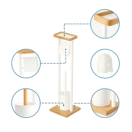 Toilet Set with Shelf – Bamboo Accents, Freestanding