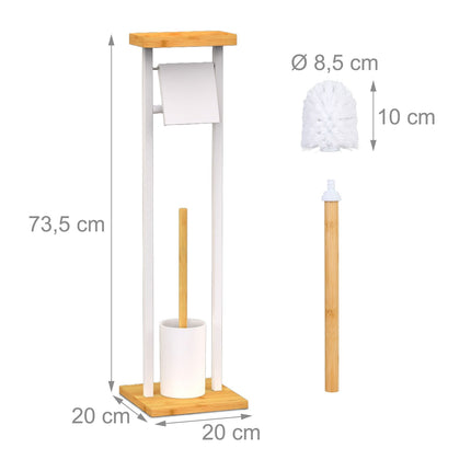 Toilet Set with Shelf – Bamboo Accents, Freestanding