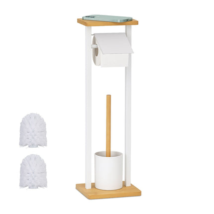 Toilet Set with Shelf – Bamboo Accents, Freestanding