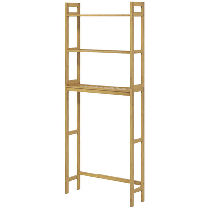 Bathroom shelf in 3 levels in bamboo with tip protection