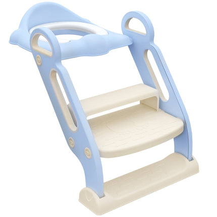 Children's toilet trainer with steps & handle, 2-6 years
