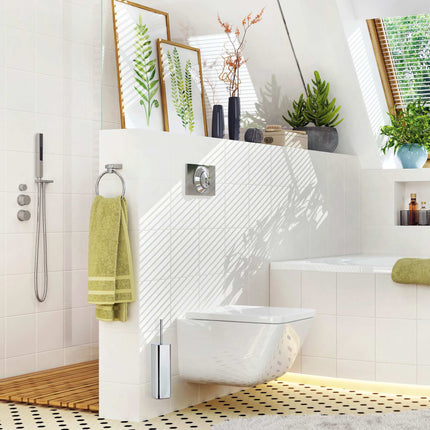 Toilet brush holder wall