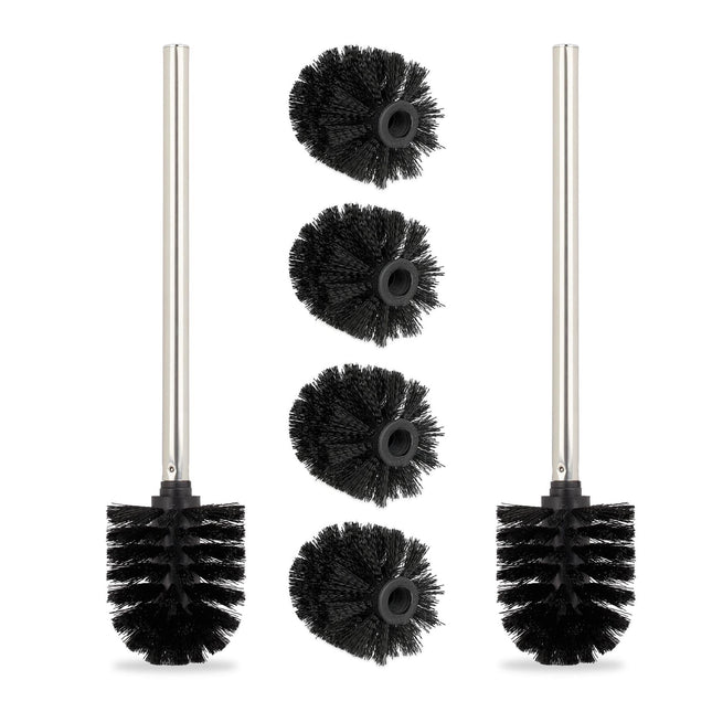 Toilet brush set with 2 + 4 extra heads