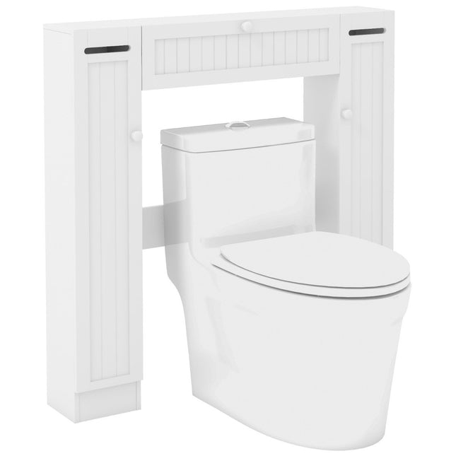 Toiletkast met toiletrolhouder badkamer opbouwkast toiletstandaard wit
