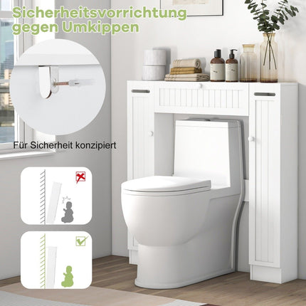 Toilet cabinet with toilet paper holder bathroom overmount cabinet toilet stand white