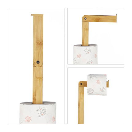 Toilet paper holder in bamboo Standing