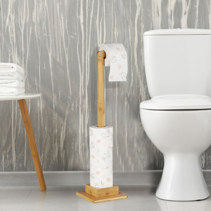 Toilet paper holder in bamboo Standing