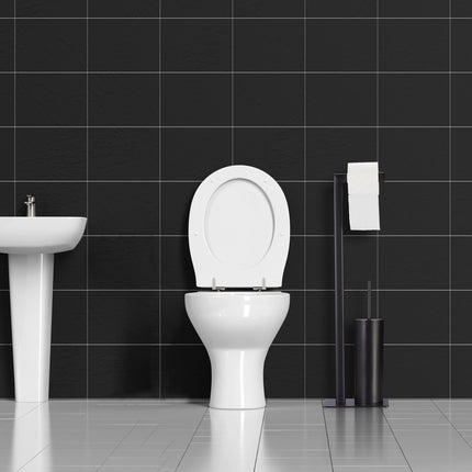 Toilet seat in matt black