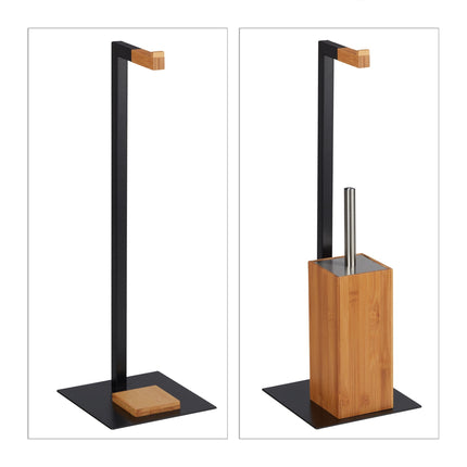 Toilet set bamboo &amp; metal