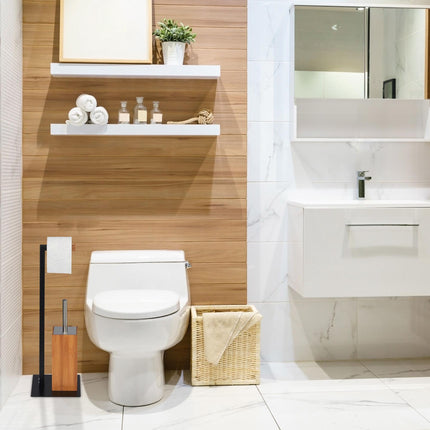 Toilet set bamboo &amp; metal