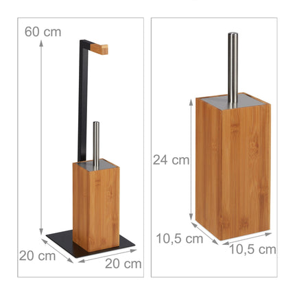 Toilet set bamboo &amp; metal