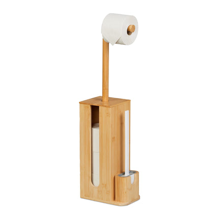 Toilet set in bamboo and plastic