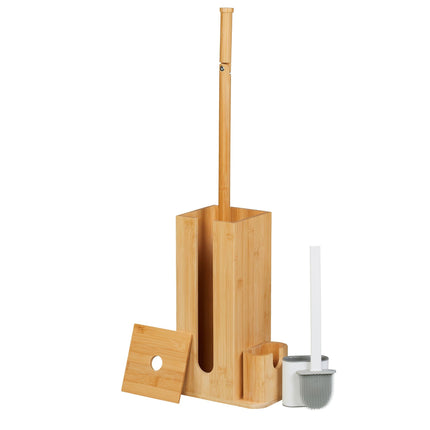 Toilet set in bamboo and plastic