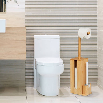Toilet set in bamboo and plastic