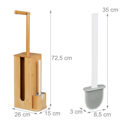 Toilet set in bamboo and plastic