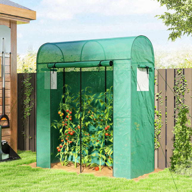 Tomato Greenhouse with Roll-Up Door, Mesh Windows, 170x68x200 cm
