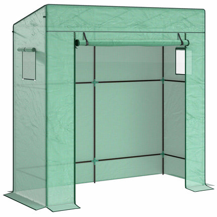 Tomato Greenhouse with Roll-Up Door, Mesh Windows, 196x77x197 cm