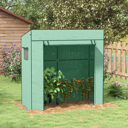 Tomato Greenhouse with Roll-Up Door, Mesh Windows, 196x77x197 cm