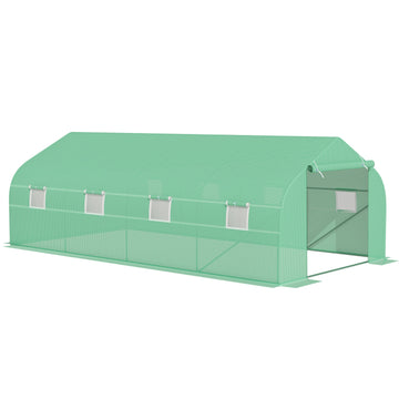 Cold frame Greenhouse, Gable roof, 600x300x200cm, Green