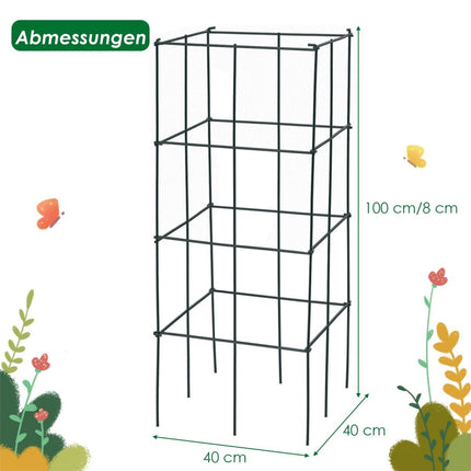 Tomato Plant Support Cage Set, Metal Frame, 100 cm, 4 Pack