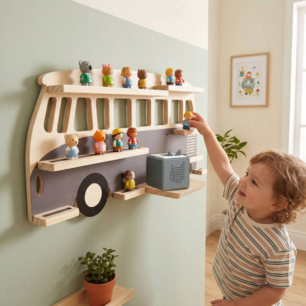Tonie Shelf with Magnetic Strips, Holds 25 Figures