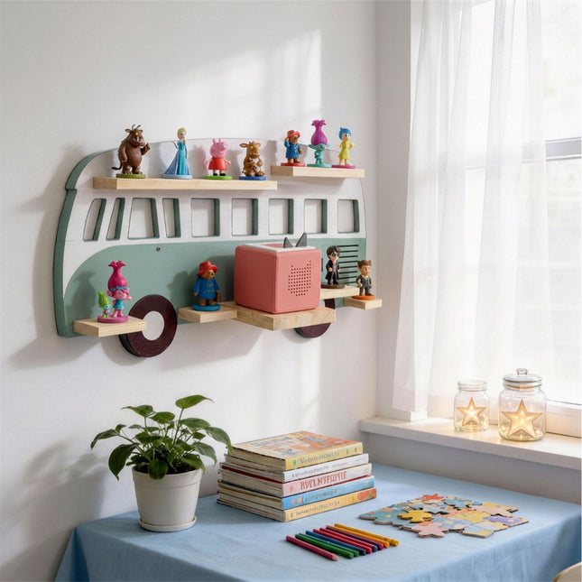 Toniebox Bus Shelf – Holds 25 Tonies, Magnetic Strips