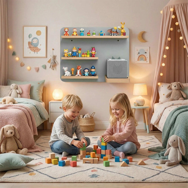 Toniebox Wall Shelf with Magnetic Strips, Holds 27 Figures