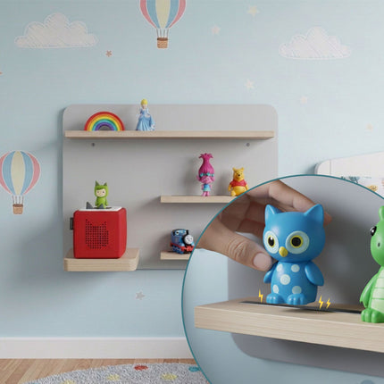 Toniebox Wall Shelf with Magnetic Strips, Holds 27 Figures