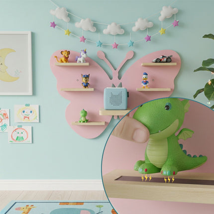 Toniebox Wall Shelf with Magnetic Strips, Holds 35 Figures