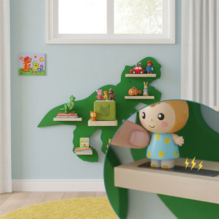 Toniebox Wall Shelf with Magnetic Strips, Holds 35 Figures