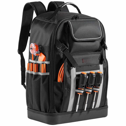 Tool Backpack, 56 Pockets, Heavy-Duty Molded Base