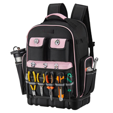 Tool Backpack, 56 Pockets, Laptop Sleeve, Molded Base