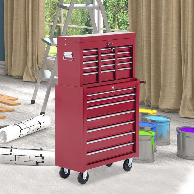 Metal Tool Trolley - Red mobile workshop storage