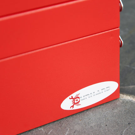 Folding toolbox in steel - 5 compartments, red, 57x21x41 Cm