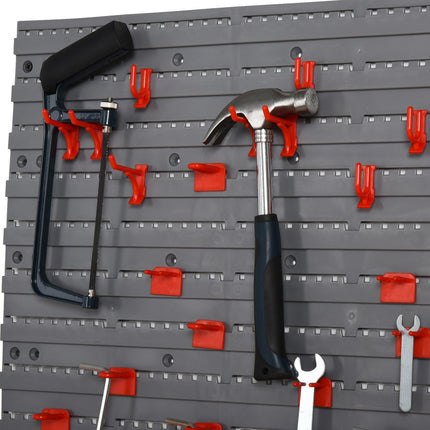 Tool holder for workshop, grey/red, 95.5X23X53.5 cm