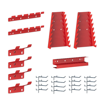 Tool Holder Set, 25-Piece – Black & Red Wall System