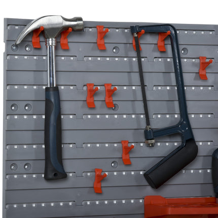 Tool holder for wall, Red/Grey, 63.5x22.5x95.5 cm