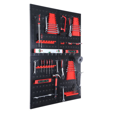Tool Pegboard, Steel Wall-Mount With Hook Set