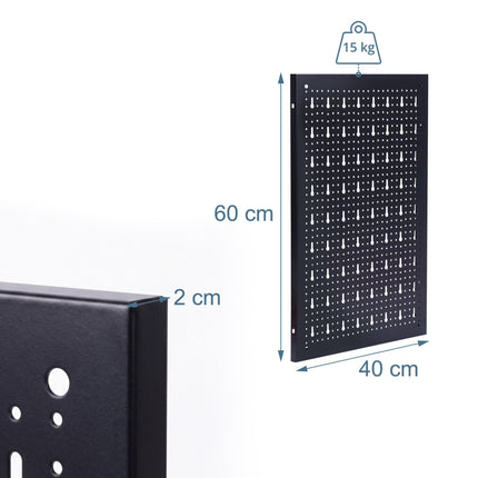 Tool Pegboard, Steel Wall-Mount With Hook Set