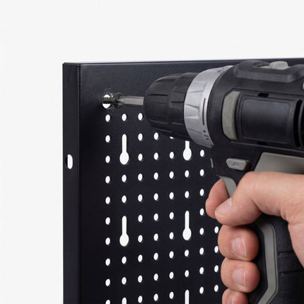 Tool Pegboard, Steel Wall-Mount With Hook Set