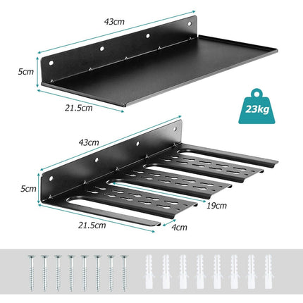 Tool Rack Wall Shelf with 4 Slots & 36 Drill Holes Tool Organizer Tool Holder