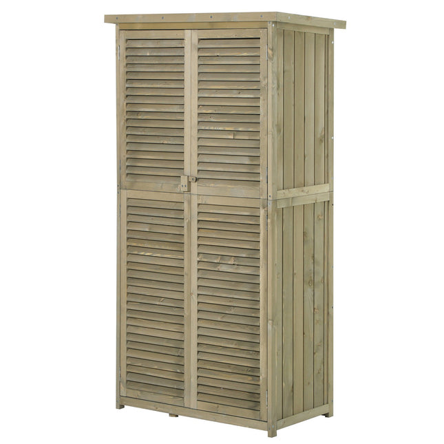 Outdoor Garden Shed - Asphalt Roof, 4 Compartments, Grey