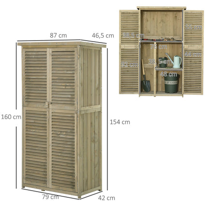 Outdoor Garden Shed - Asphalt Roof, 4 Compartments, Grey
