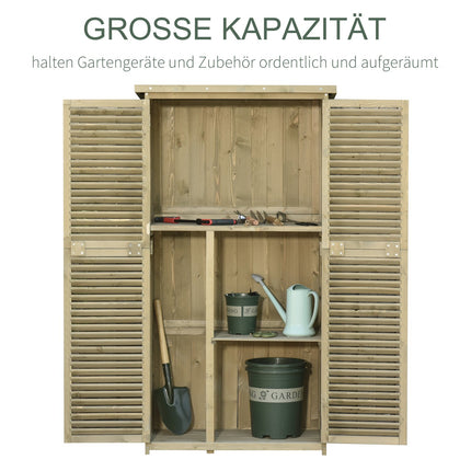 Outdoor Garden Shed - Asphalt Roof, 4 Compartments, Grey