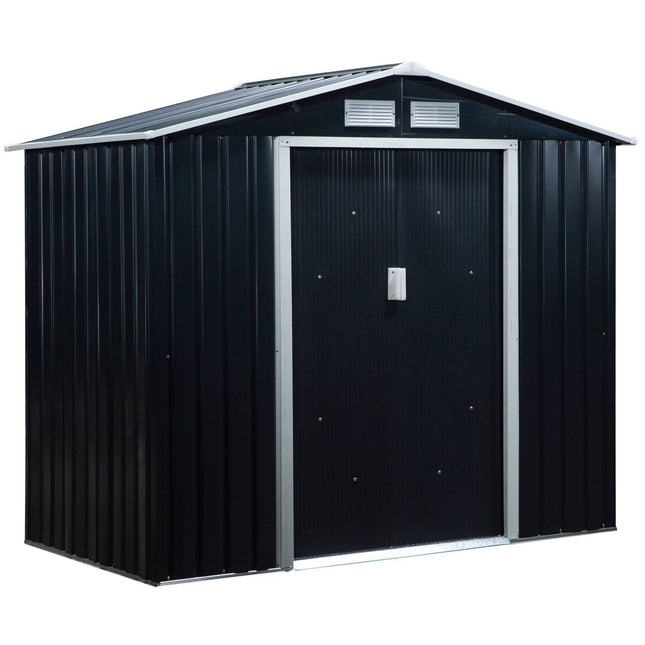 Weatherproof Steel Garden Shed with Floor, 213x130x185 cm