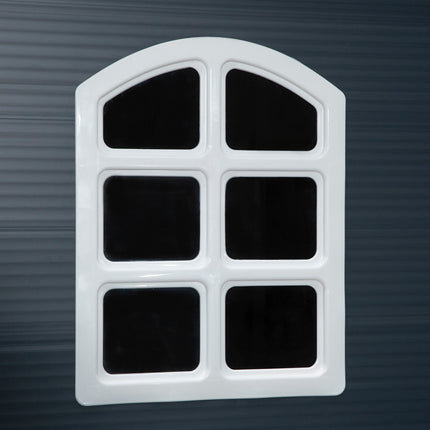 Outdoor tool shed in metal with ventilation window, 134 x 104 x 204 cm