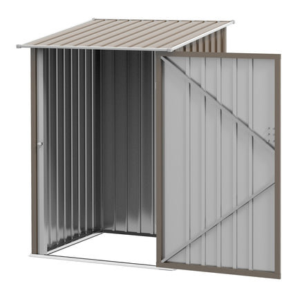 Steel garden shed with roof - Lockable, brown, 0.92 m²