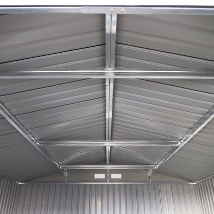 Metal garden shed with foundation, charcoal grey, 340x386x200 cm