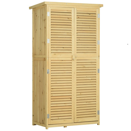 Wooden tool shed with asphalt roof, 4 compartments